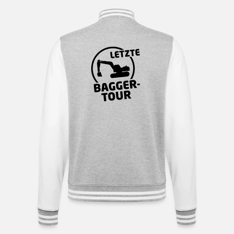 baggertour jga hochzeit - College-Sweatjacke - Grau meliert/Weiß