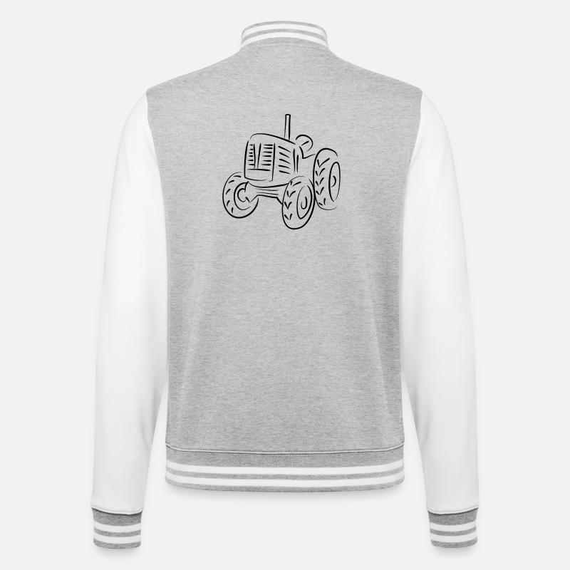 Traktor Landwirtschaft - College-Sweatjacke - Grau meliert/Weiß