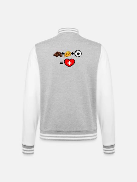 Switzerland National Football Team Soccer Fan Team - College Sweat Jacket - heather grey/white