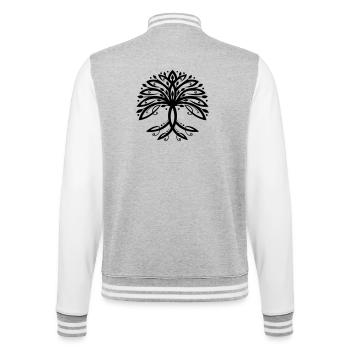 Yggdrasil Tree of Life World Ash - College Sweat Jacket - heather grey/white - Back - Marisol (170cm)