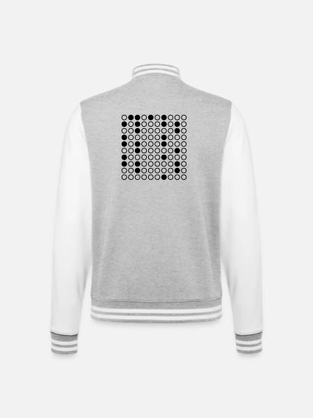 Nerdy Design "Primzahlen" bis 100 - College-Sweatjacke - Grau meliert/Weiß