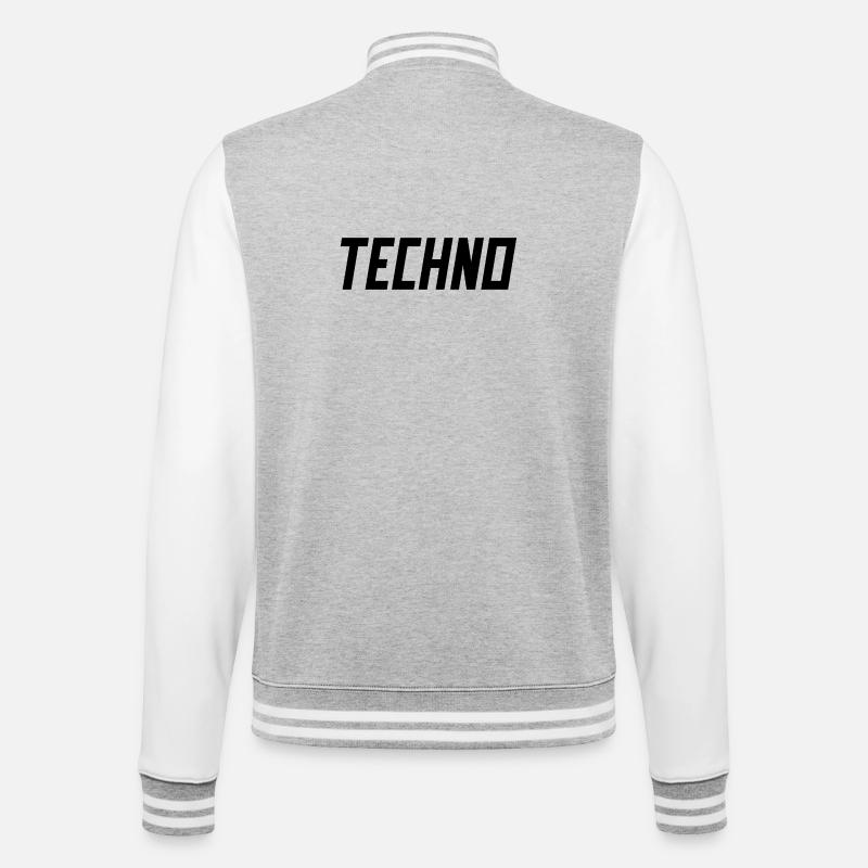 TECHNO Party Rave Techno 90s 90s - Bluza college - szary melanż/biały
