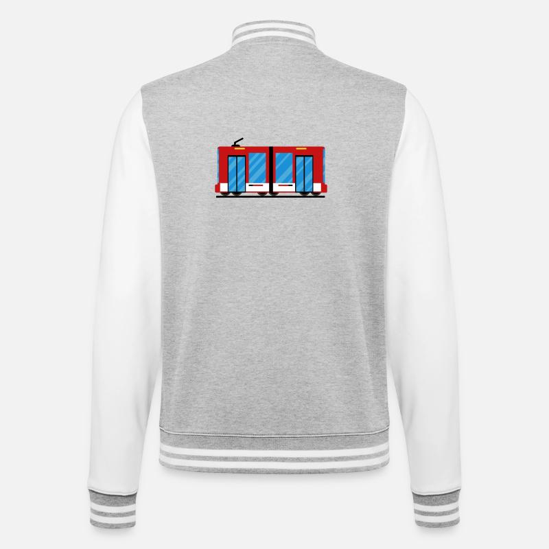 Tram Straßenbahn Zug - College-Sweatjacke - Grau meliert/Weiß