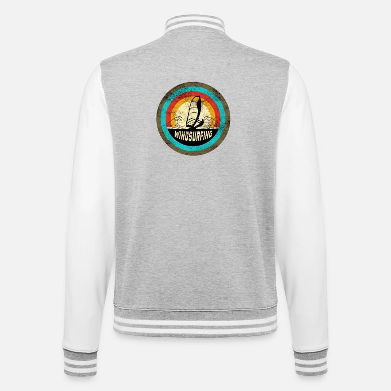 Windsurfing Design - College-Sweatjacke - Grau meliert/Weiß