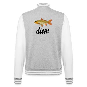 Poisson doré écailles orange - Veste Teddy - gris chiné / blanc - Dos - Marisol (170cm)