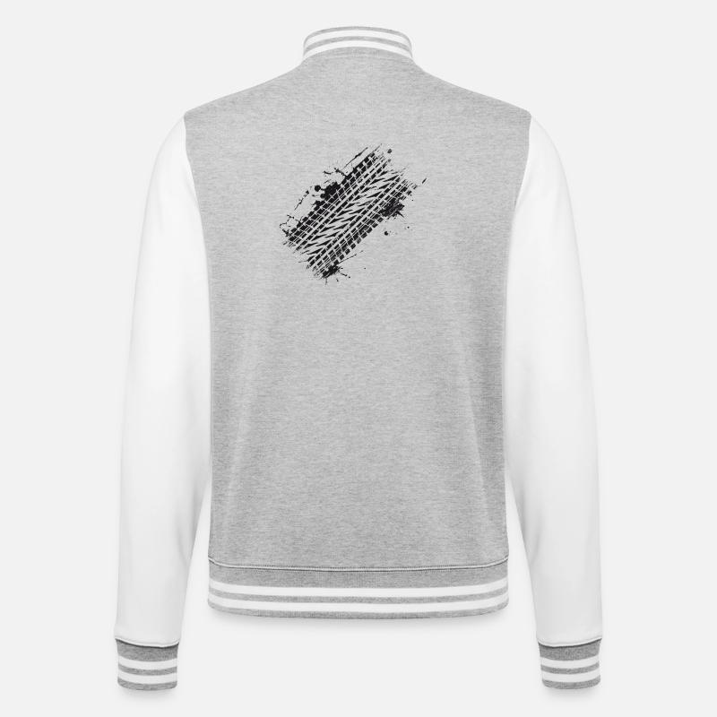 schmutziges Auto Reifenprofil Bremsspur Graffiti - College-Sweatjacke - Grau meliert/Weiß