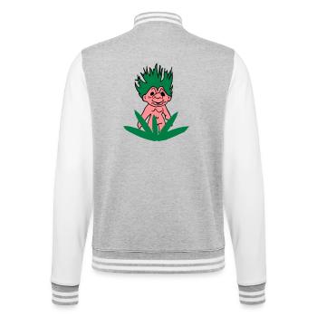 Troll Dich raus! - College-Sweatjacke - Grau meliert/Weiß - Hinten - Marisol (170cm)