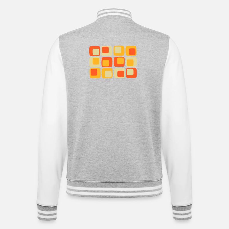 70s Pattern - College Sweat Jacket - heather grey/white