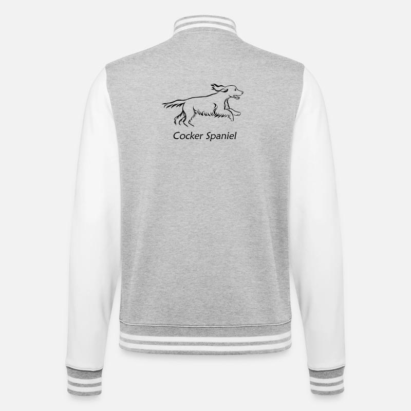 Cocker spaniel - College Sweat Jacket - heather grey/white
