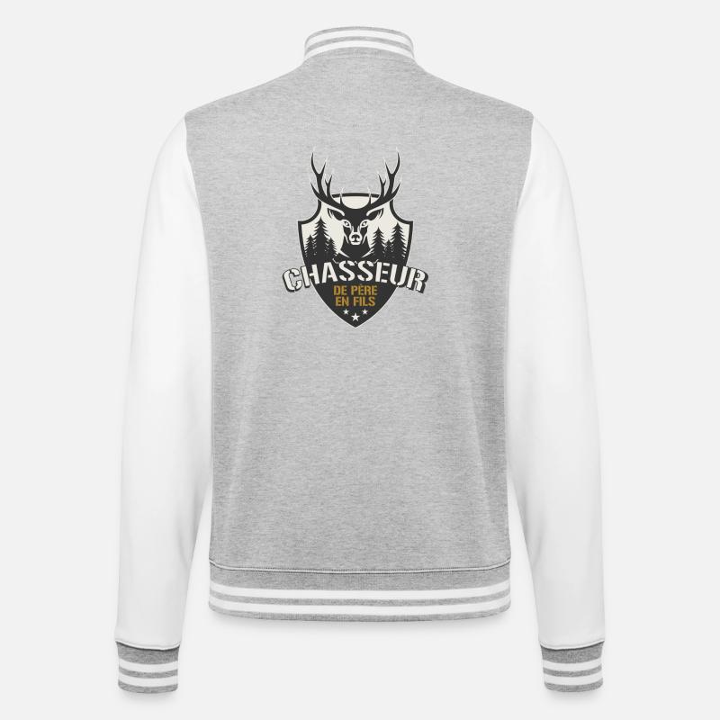 Father to Son Hunter - College Sweat Jacket - heather grey/white