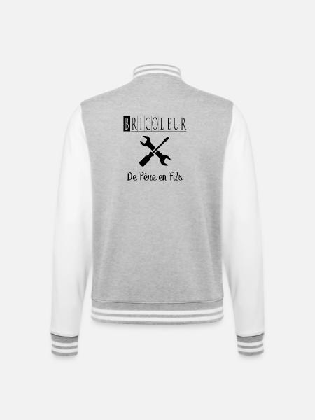 Heimwerker vom Vater zum Sohn Heimwerkerwerkzeuge - College-Sweatjacke - Grau meliert/Weiß