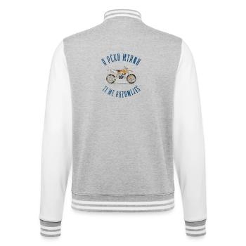 Balkan Cross Motorrad Vintage Enduro Shirt - College-Sweatjacke - Grau meliert/Weiß - Hinten - Marisol (170cm)