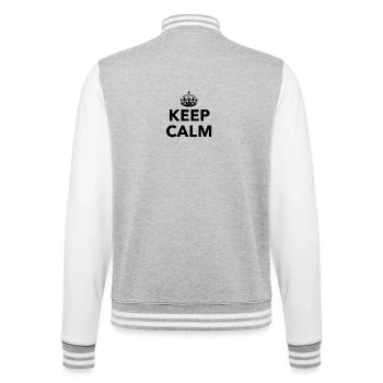 keep calm personnalisable - Veste Teddy - gris chiné / blanc - Dos - Marisol (170cm)