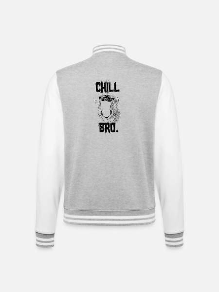 Chill Bro Proboscis Monkey Gift - College Sweat Jacket - heather grey/white
