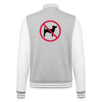 No dog prohibited sign outline shadow clipart - College Sweat Jacket - heather grey/white - Back - Marisol (170cm)