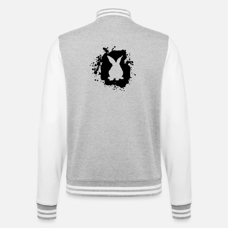 Lapin lapin - Veste Teddy - gris chiné / blanc