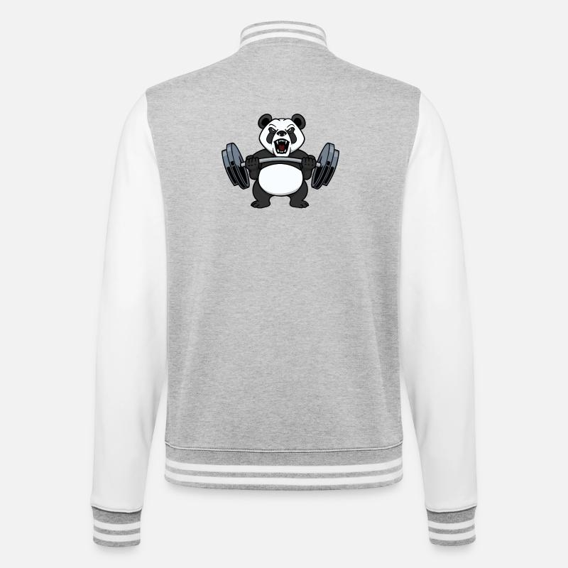 Poids de musculation Bodybuilder poids poids - Veste Teddy - gris chiné / blanc