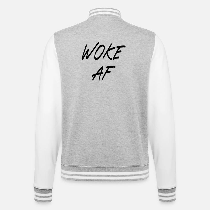 Woke AF - Veste Teddy - gris chiné / blanc