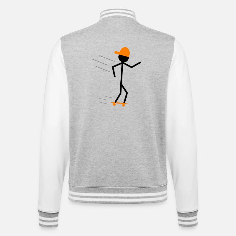 stickman skater - Collegesweatjacka - gråmelerad/vit
