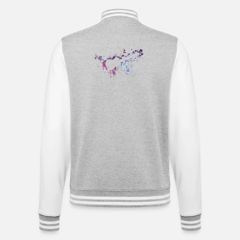 ukulele splash - College-Sweatjacke - Grau meliert/Weiß