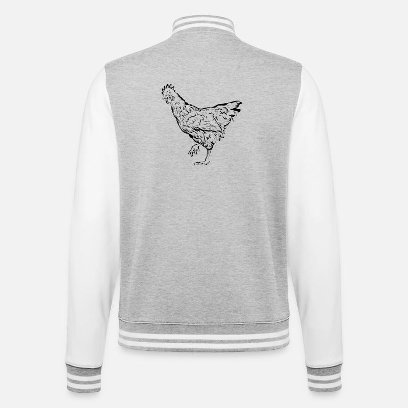 Chicken Chicken Hen - College Sweat Jacket - heather grey/white