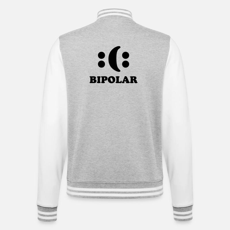 Bipolar - College Sweat Jacket - heather grey/white