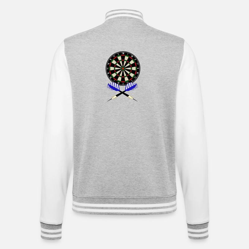 Dartscheibe - College-Sweatjacke - Grau meliert/Weiß