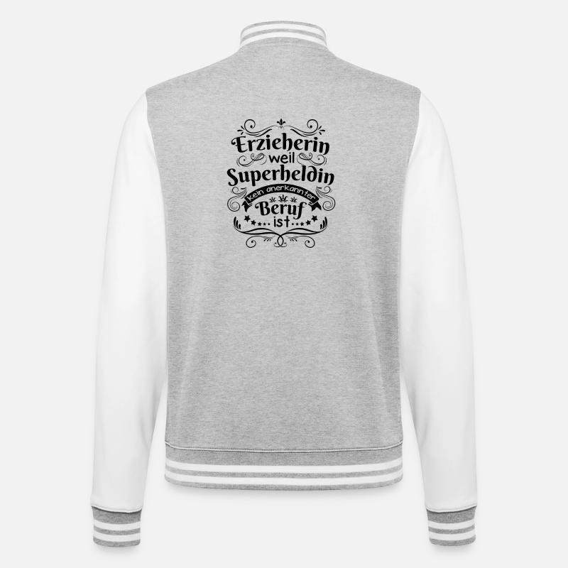 Educator gift ideas - College Sweat Jacket - heather grey/white