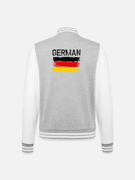 German Flag Brushstroke - College Sweat Jacket - heather grey/white