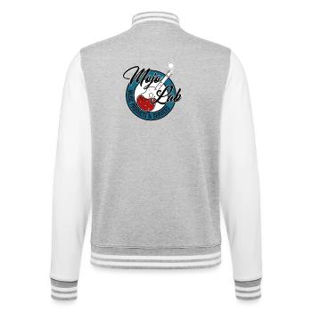 mojolab guitar - Veste Teddy - gris chiné / blanc - Dos - Marisol (170cm)