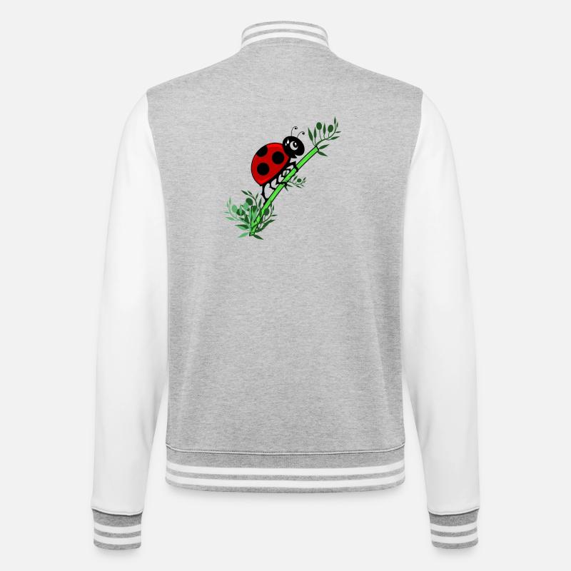 Ladybug botany - College Sweat Jacket - heather grey/white