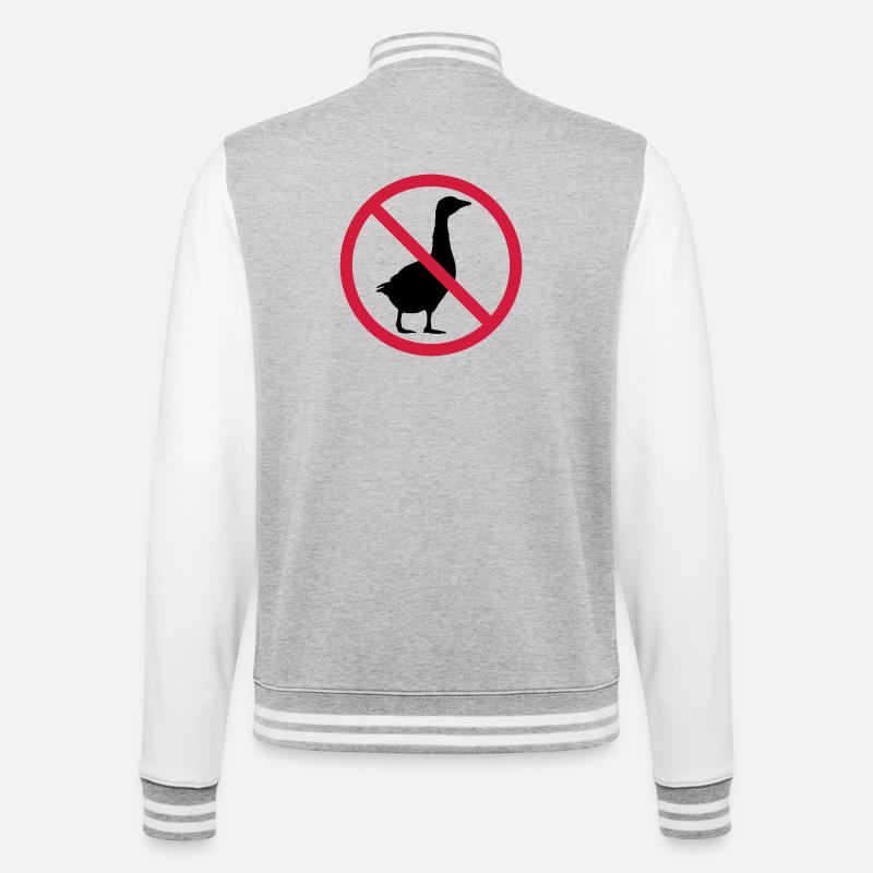 Gans Verboten Schild - College-Sweatjacke - Grau meliert/Weiß
