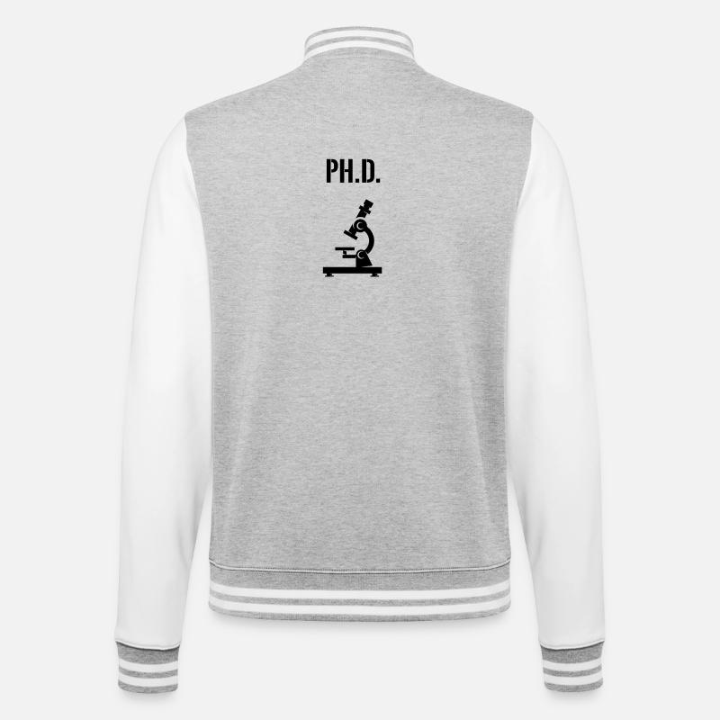 Ph.D. approved - College Sweat Jacket - heather grey/white