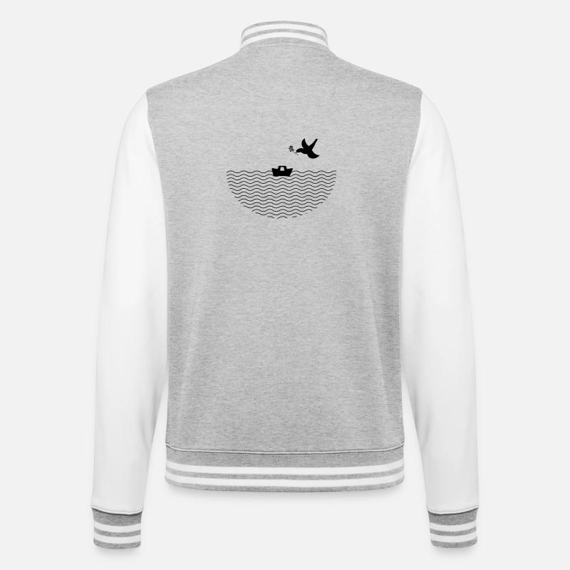 Arche Noah - College-Sweatjacke - Grau meliert/Weiß
