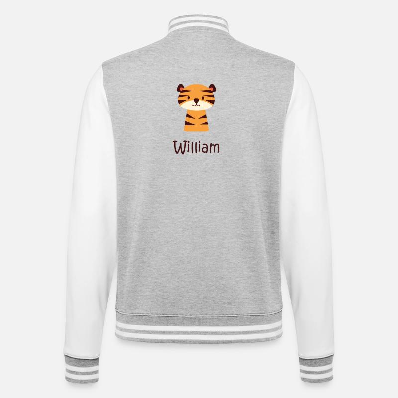 William - Veste Teddy - gris chiné / blanc