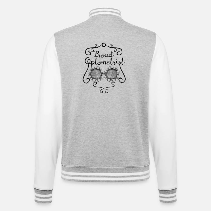 Fier optométriste - Veste Teddy - gris chiné / blanc