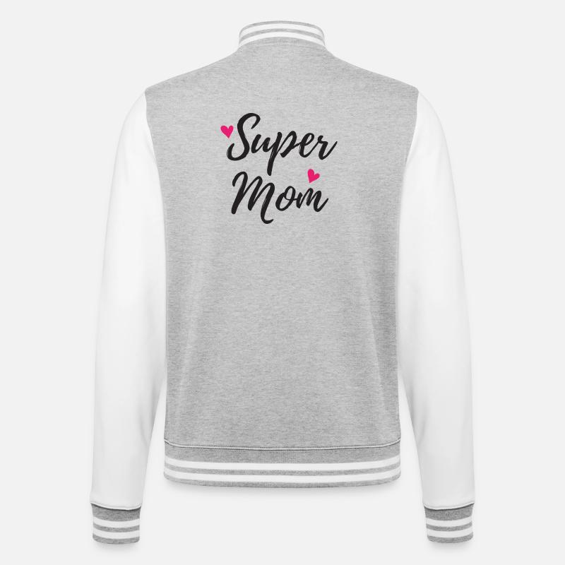 super Mutter - College-Sweatjacke - Grau meliert/Weiß