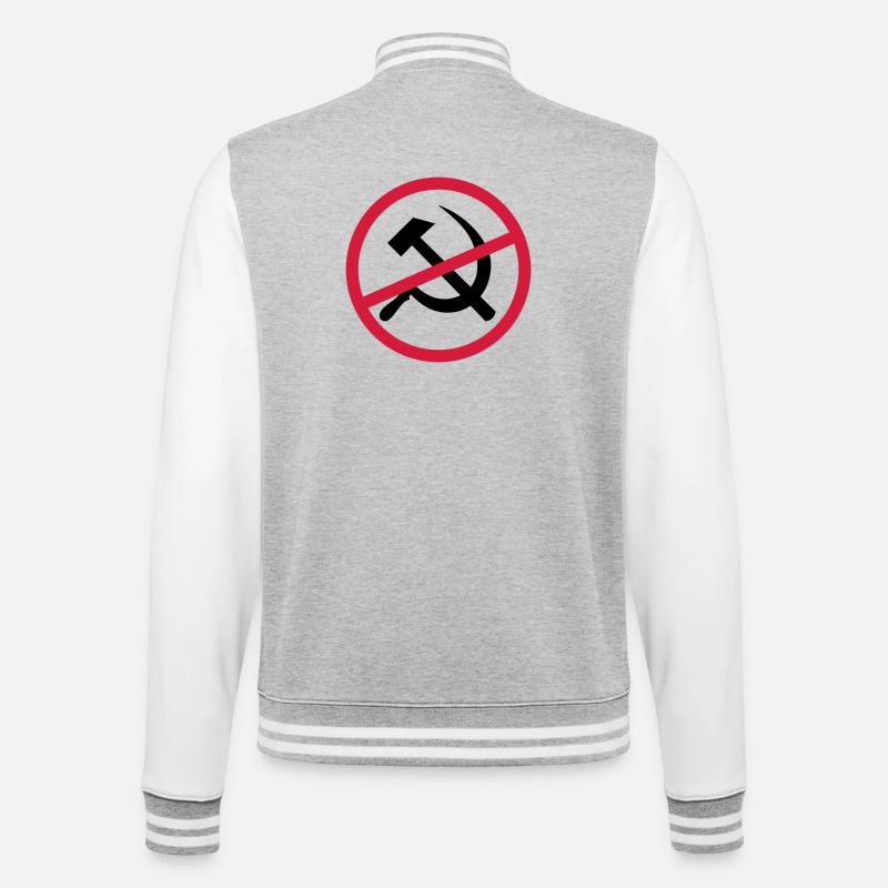 Signe du communisme interdit - Veste Teddy - gris chiné / blanc