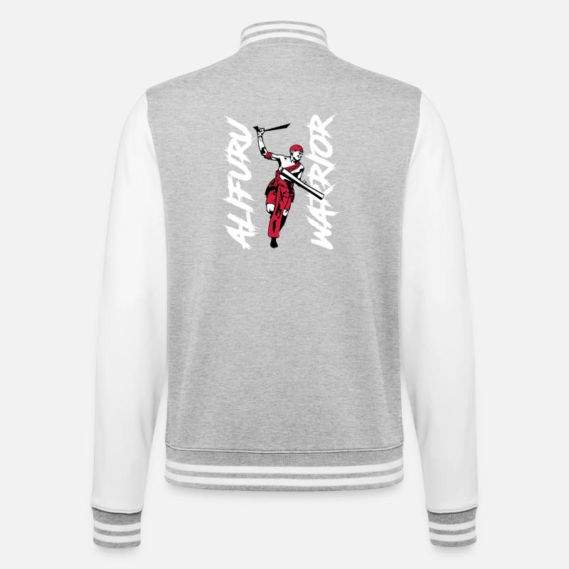 Alifuru Warrior Man - College Sweat Jacket - heather grey/white