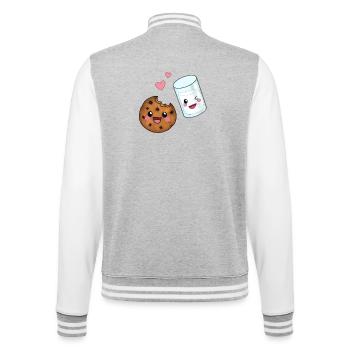 Dreamteam Kawaii Biscuits &lait pour chats gourmons - Veste Teddy - gris chiné / blanc - Dos - Marisol (170cm)