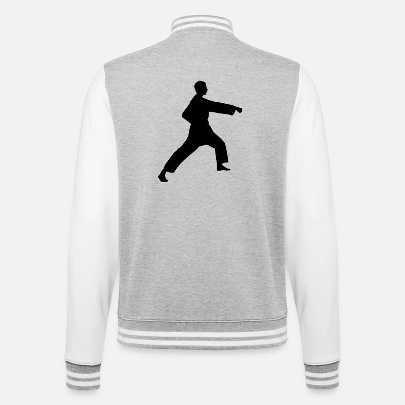 Punsch Karate oder Teakwondo Punsch - College-Sweatjacke - Grau meliert/Weiß