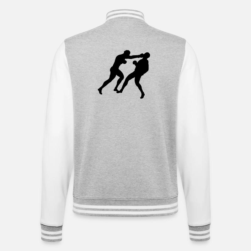 Boxe boxe - Veste Teddy - gris chiné / blanc