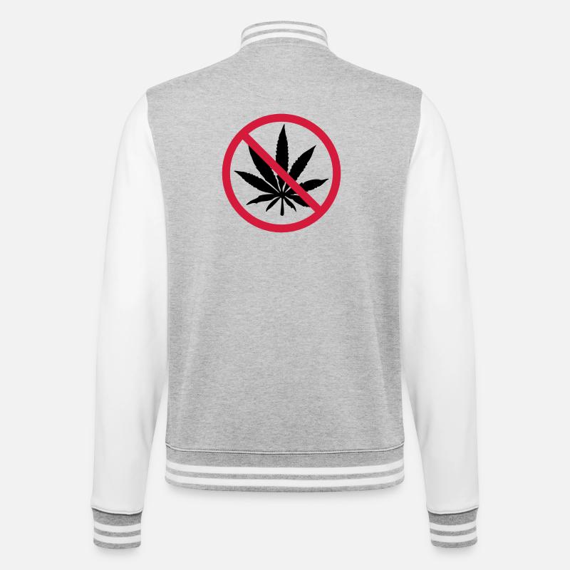 Weed Verboten Schild - College-Sweatjacke - Grau meliert/Weiß