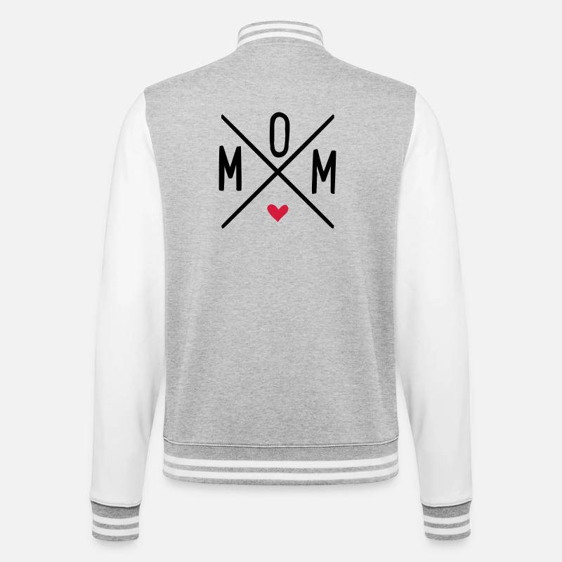 mom - College Sweat Jacket - heather grey/white