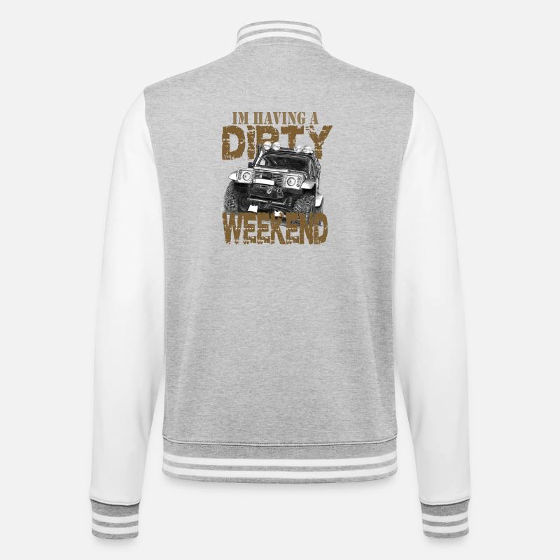 Defender Gift Father Dad Dirty Weekend - College Sweat Jacket - heather grey/white