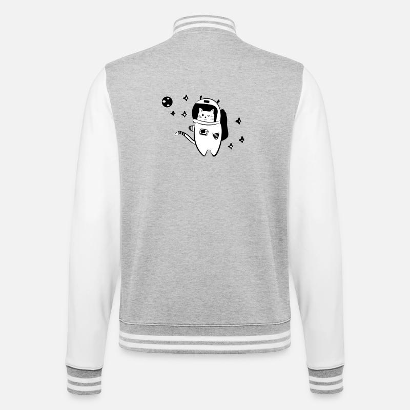 Chat cool dans l'espace - Veste Teddy - gris chiné / blanc