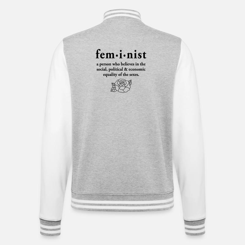 Feminist Definition - College Sweat Jacket - heather grey/white