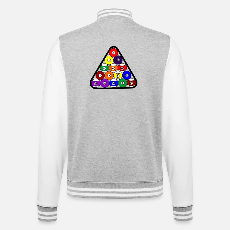 Snookerbälle für Snookerschläger oder Lüge - College-Sweatjacke - Grau meliert/Weiß
