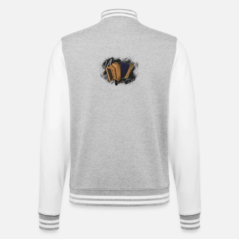 Harmonika - das muss so laut! | ZiachON! - College-Sweatjacke - Grau meliert/Weiß