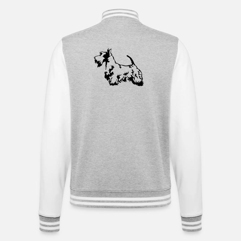 Terrier écossais - Veste Teddy - gris chiné / blanc